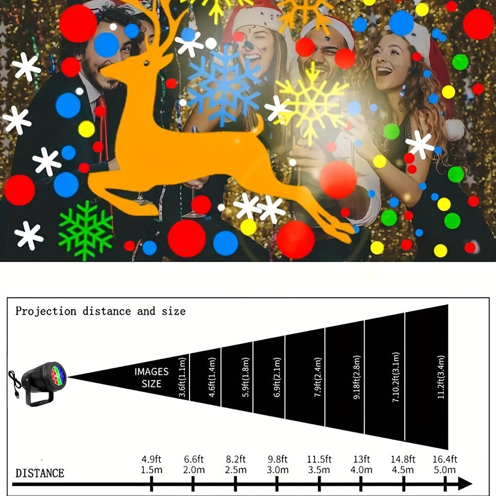 Snowflake Christmas Projector Light – 16 Rotating Holiday Patterns