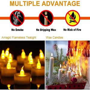 LED Candles 48/24/12 Pack Battery Operated Candles Batteries Lights Candles to Create Warm Ambiance Naturally Flickering Bright