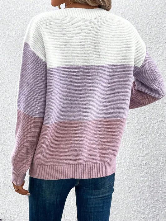 Women's Striped Acrylic Knit Pullover