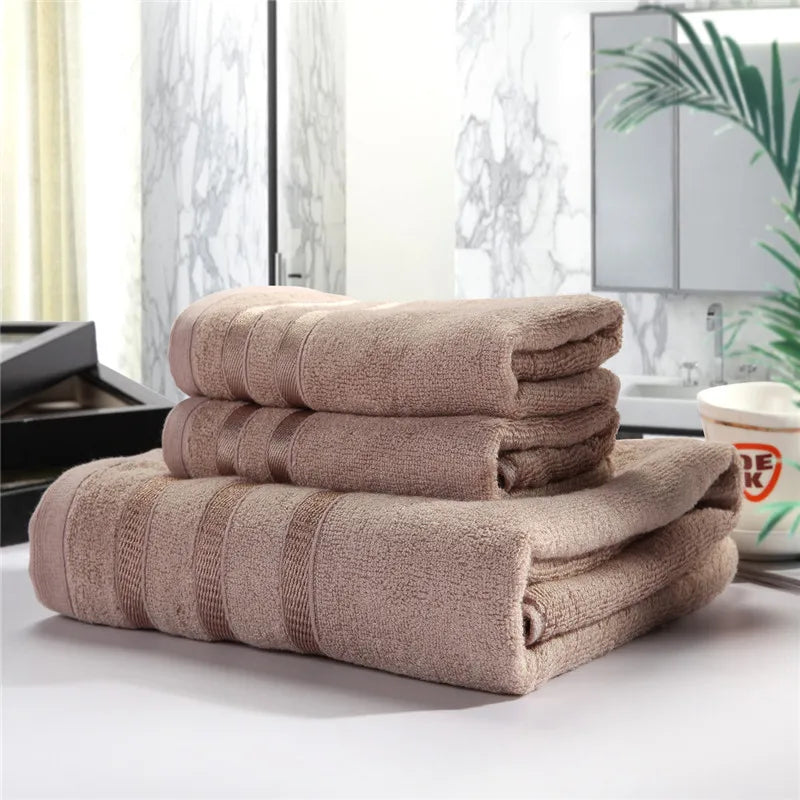 Bamboo Towel Set – 1 Bath Towel & 2 Hand Towels, 615 g