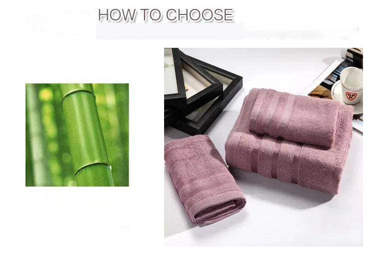 Bamboo Towel Set – 1 Bath Towel & 2 Hand Towels, 615 g