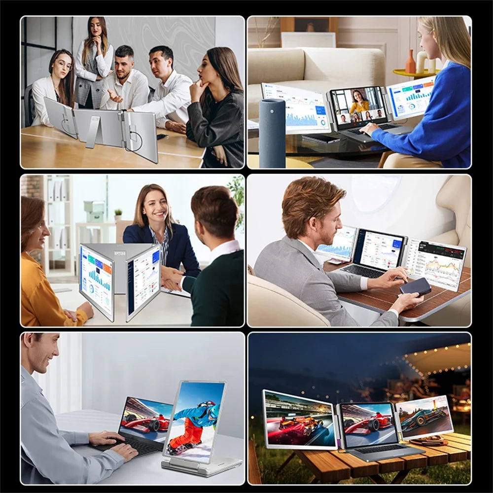 Rospider Portable FHD IPS Dual/Triple Screen Extender – 14", 15.6" & 16" Laptop Monitor with 360° Rotation