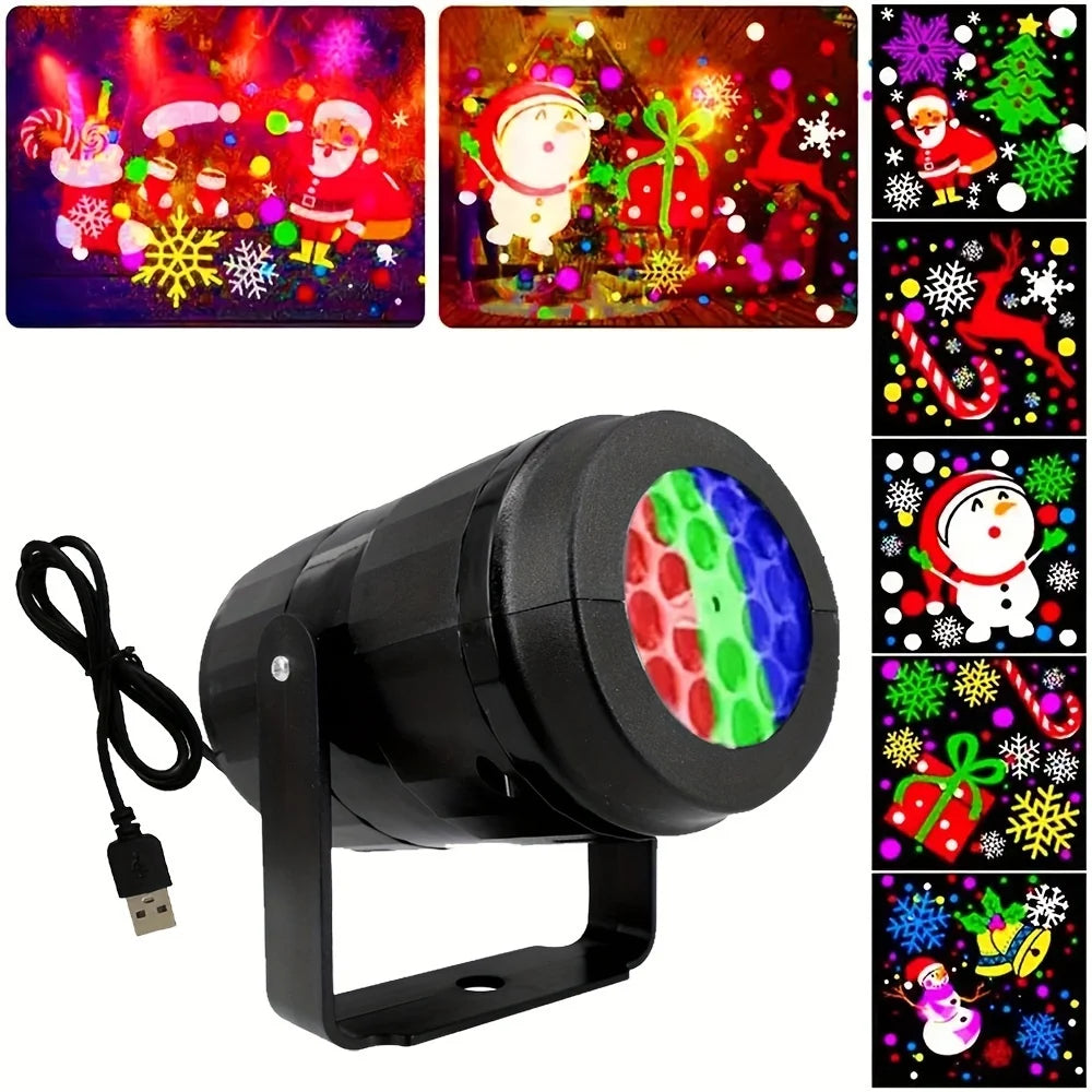 Snowflake Christmas Projector Light – 16 Rotating Holiday Patterns