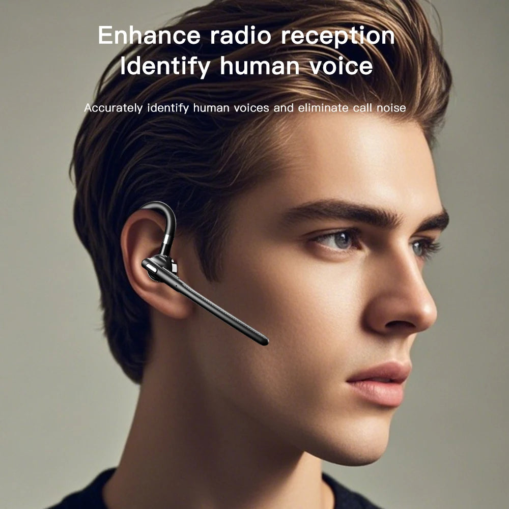 Single-Ear Bluetooth Headset – Hands-Free Business Earpiece with Mic