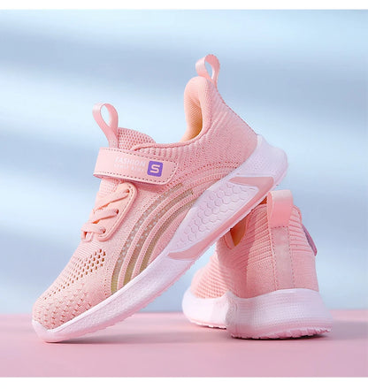 Scarpe casual da bambina, sneaker bianche in mesh, calzature estive da scuola a calzino, scarpe sportive alla moda per ragazze, scarpe da corsa autunnali