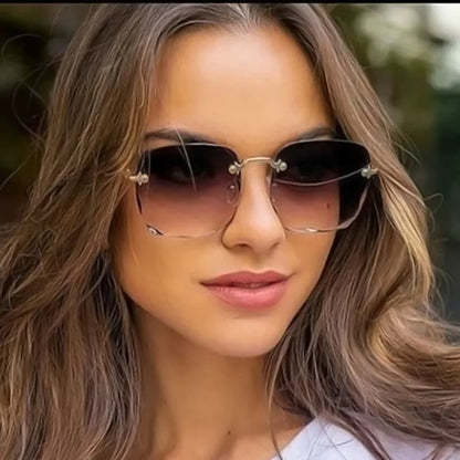 3-Pack Square Rimless Sunglasses | UV400 Summer Shades