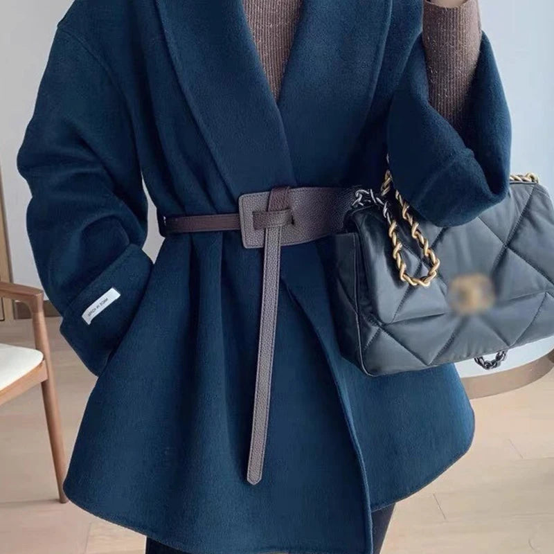 Women's Knot Tie Belt – Soft Faux Leather Coat & Dress Belt