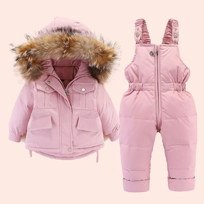Kapuzen-Winterjacke für Kinder mit Entendaunenfüllung