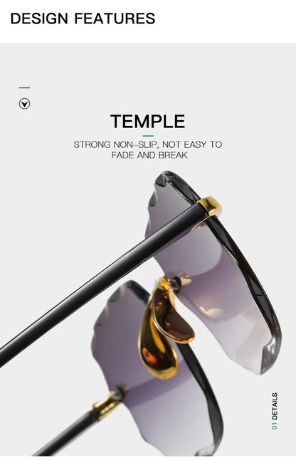 3-Pack Square Rimless Sunglasses | UV400 Summer Shades