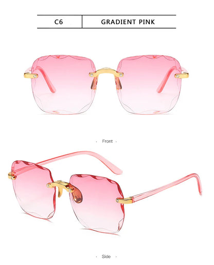 3-Pack Square Rimless Sunglasses | UV400 Summer Shades