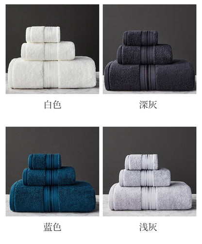 Set di 3 asciugamani in cotone egiziano – Bagno, mani e viso, 1 kg
