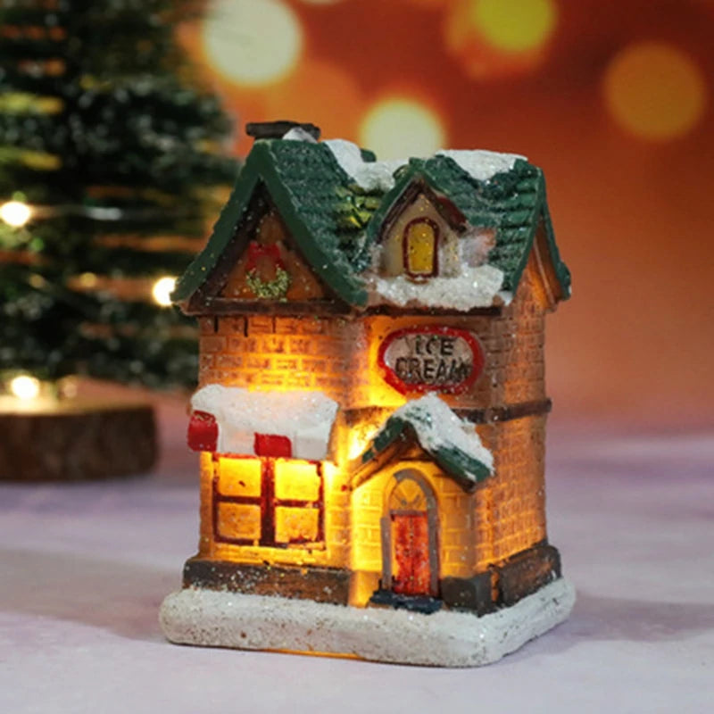 Light-Up Christmas Village House – Battery LED Resin Ornament