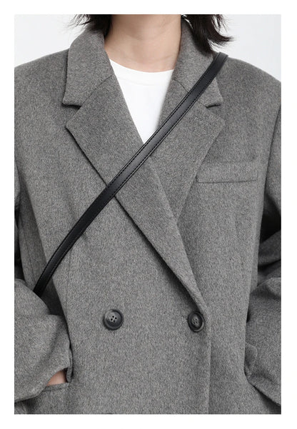 CHIC VEN Damen-Langmantel aus Wollmischung mit einem Knopf