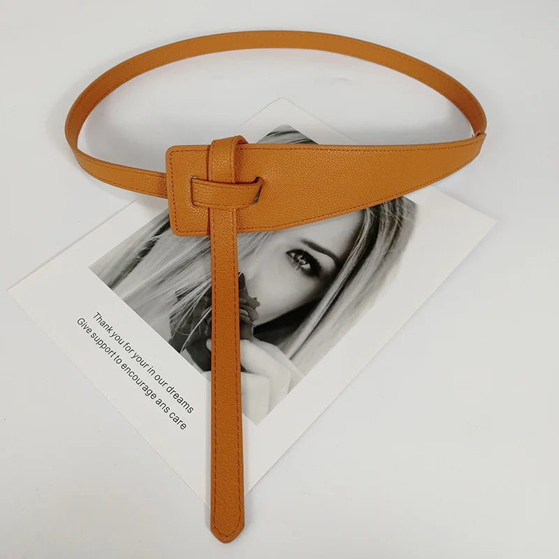 Women's Knot Tie Belt – Soft Faux Leather Coat & Dress Belt