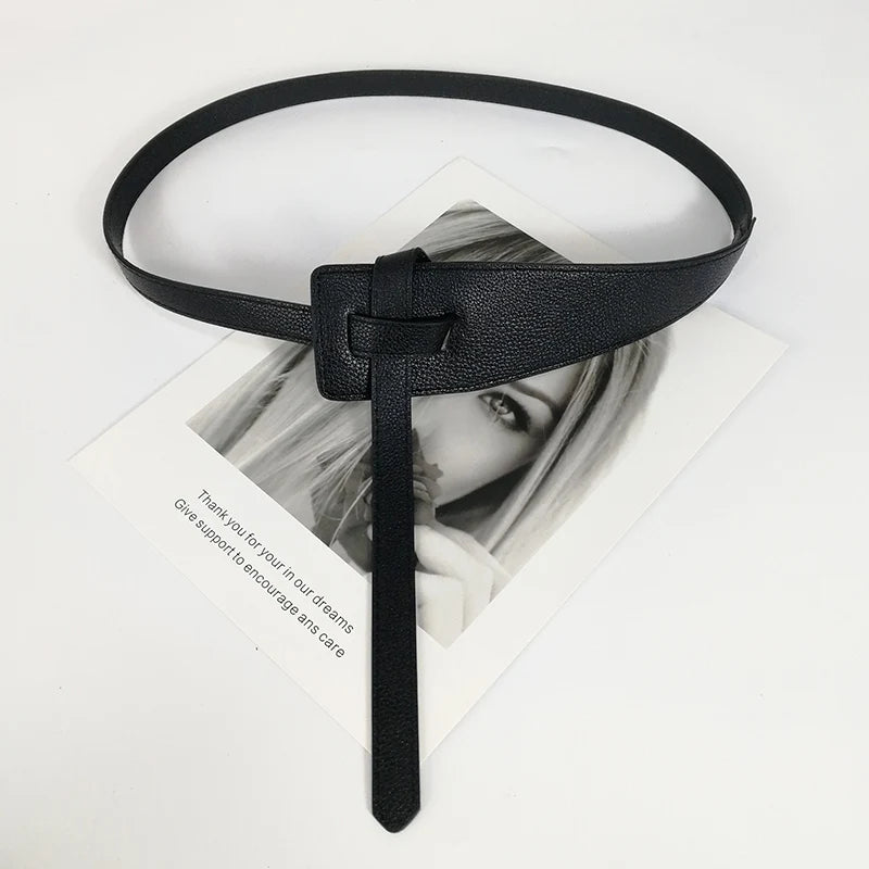 Women's Knot Tie Belt – Soft Faux Leather Coat & Dress Belt