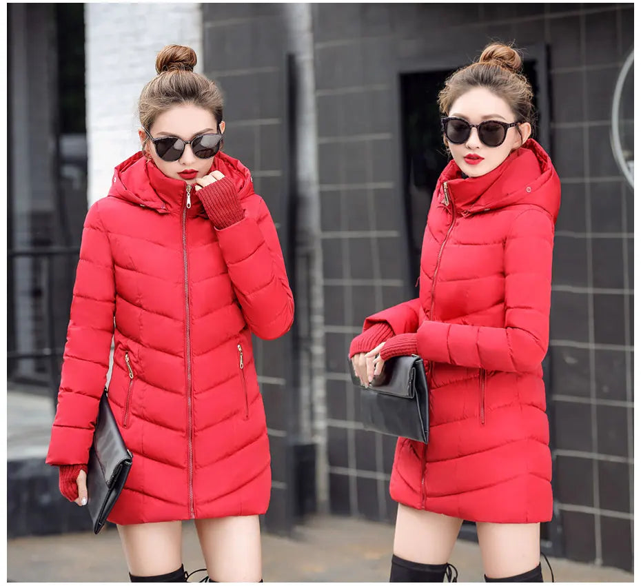 2026 New Arrival Fashion Slim Women Winter Jacket Cotton Padded Warm Thicken Ladies Coat Long Coats Parka Womens Jackets