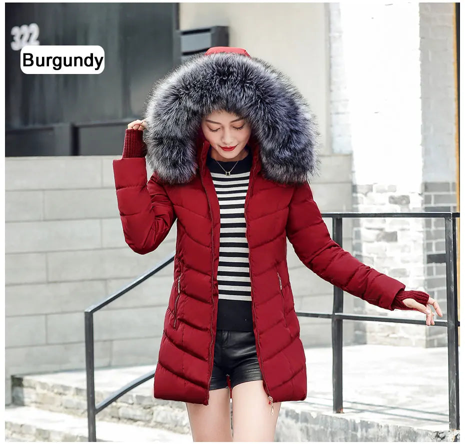 2026 New Arrival Fashion Slim Women Winter Jacket Cotton Padded Warm Thicken Ladies Coat Long Coats Parka Womens Jackets