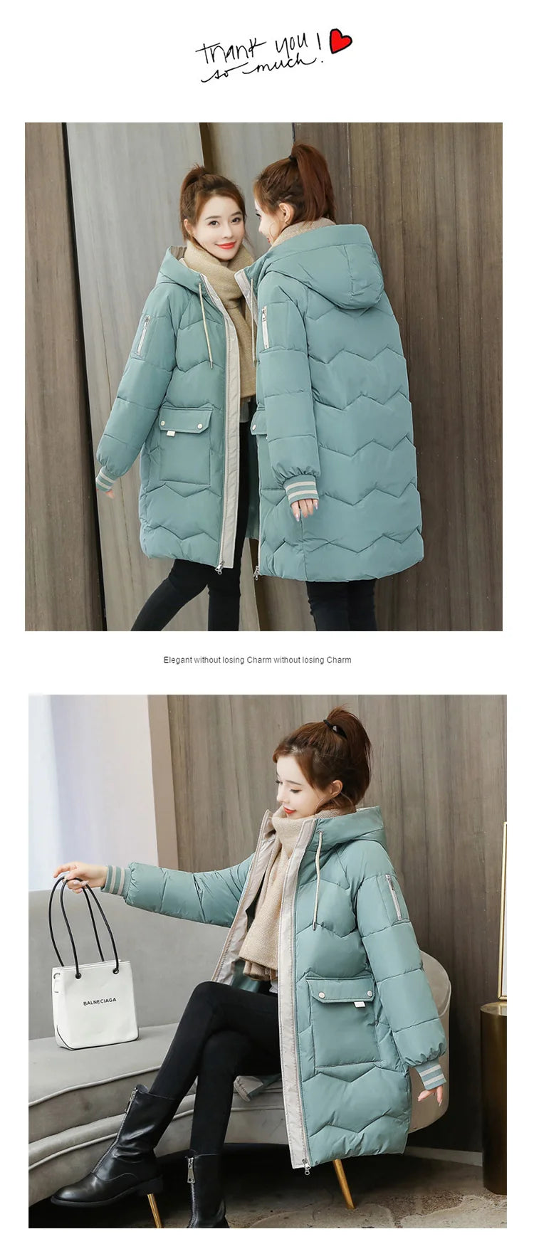 2026 Winter Women Jacket Coats Long Parkas Female Down Cotton Hooded Overcoat Thick Warm Jackets Windproof Casual Student Coat
