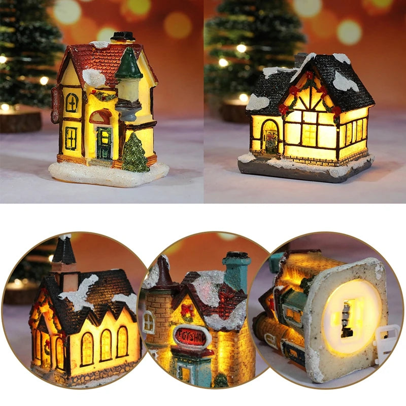 Light-Up Christmas Village House – Battery LED Resin Ornament