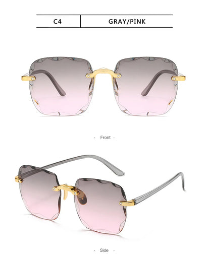 3-Pack Square Rimless Sunglasses | UV400 Summer Shades