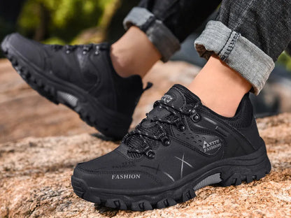 Botas de invierno y nieve impermeables de cuero dividido para hombre