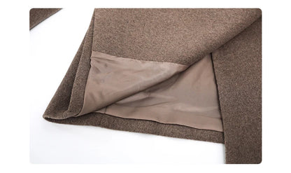CHIC VEN Damenmantel aus Wollmischung, einfarbiger mittellanger Wollblazer, dicke, warme Damenbluse, Übermantel, Büro-Damenoberteil, Herbst/Winter