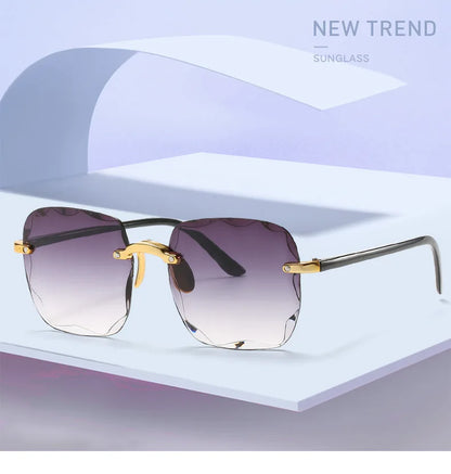 3-Pack Square Rimless Sunglasses | UV400 Summer Shades
