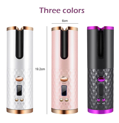 Fer à boucler automatique sans fil | Rechargeable par USB, anti-brûlure, fer à friser sans fil 200°C