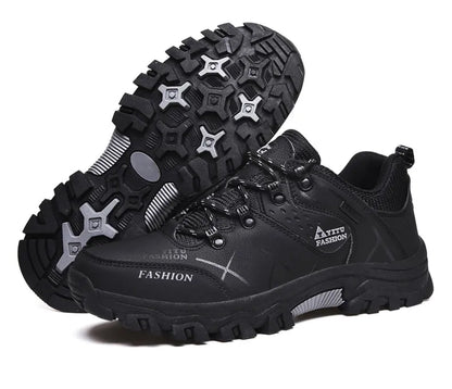 Botas de invierno y nieve impermeables de cuero dividido para hombre