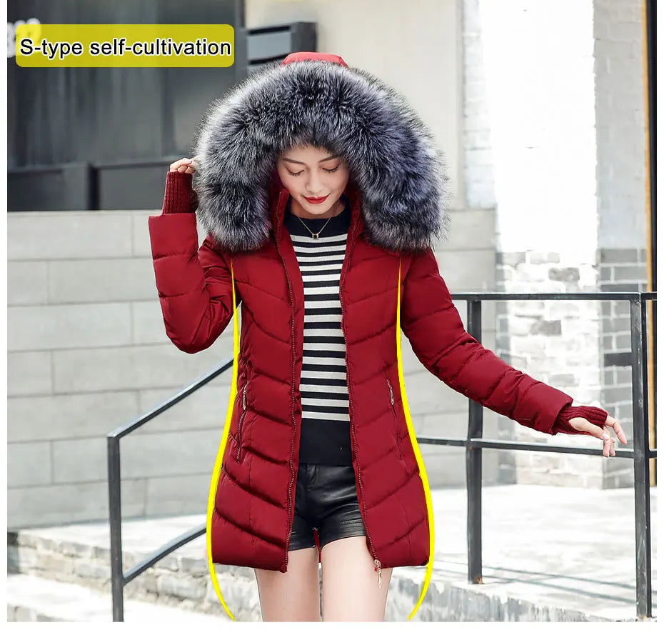 2026 New Arrival Fashion Slim Women Winter Jacket Cotton Padded Warm Thicken Ladies Coat Long Coats Parka Womens Jackets