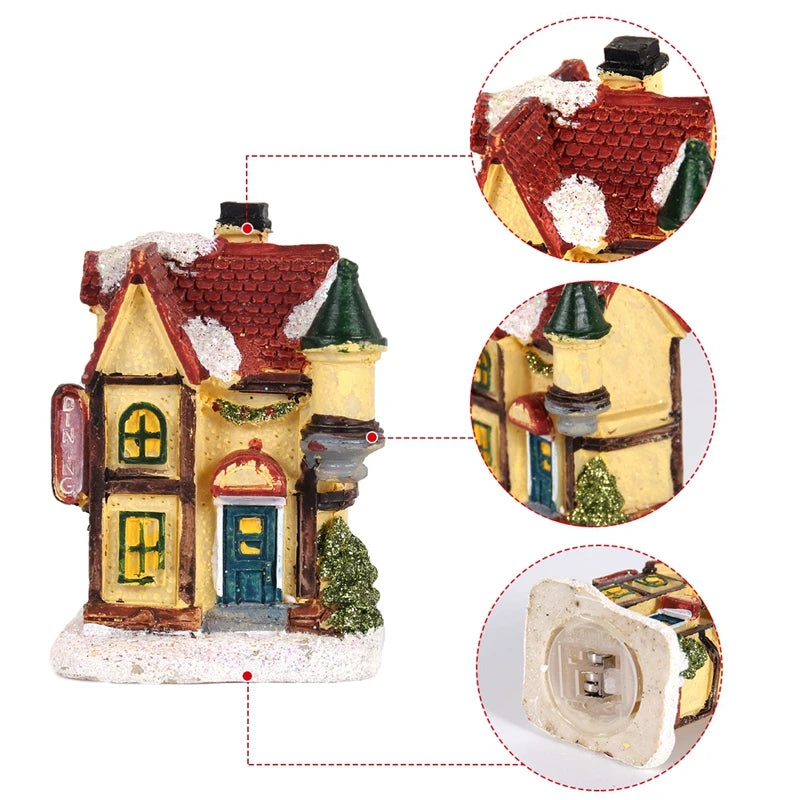 Light-Up Christmas Village House – Battery LED Resin Ornament