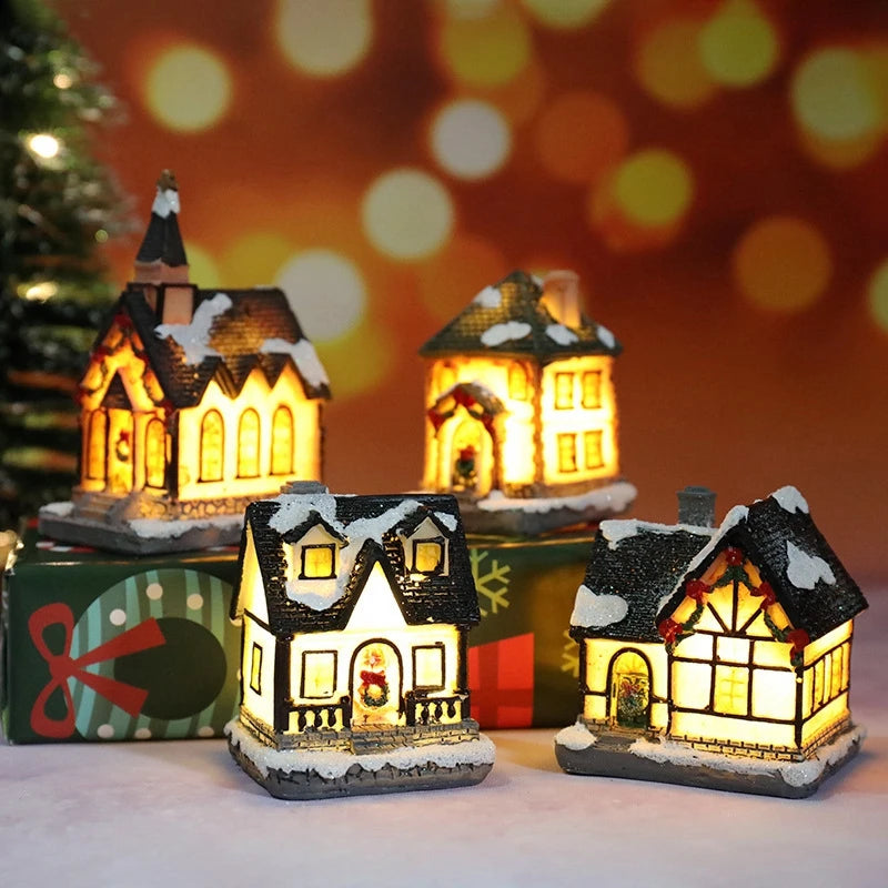 Light-Up Christmas Village House – Battery LED Resin Ornament