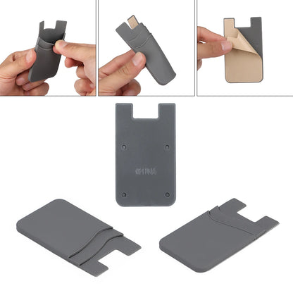 Stick-On Phone Card Holder – Silicone Phone Wallet Pocket