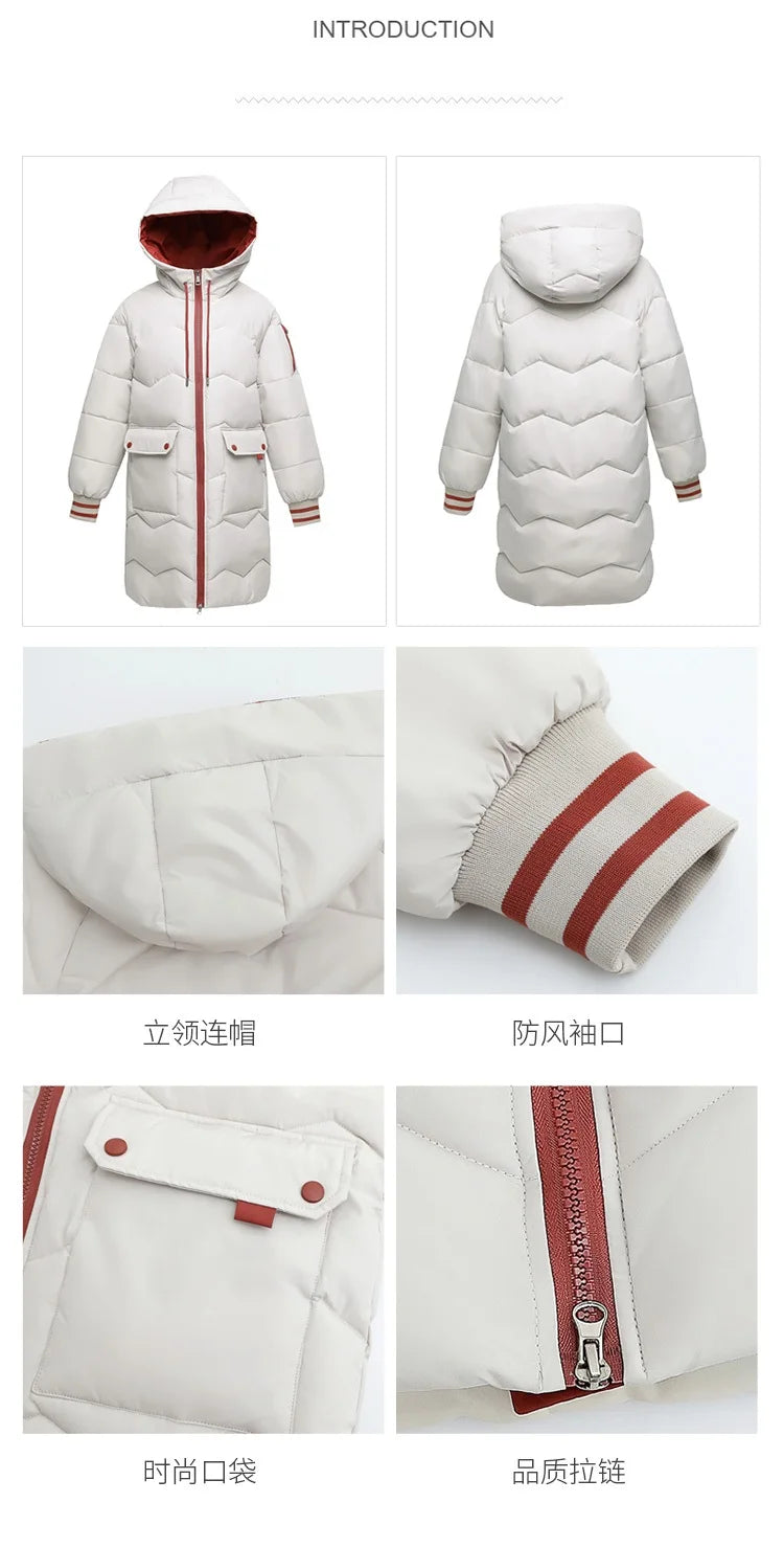 2026 Winter Women Jacket Coats Long Parkas Female Down Cotton Hooded Overcoat Thick Warm Jackets Windproof Casual Student Coat