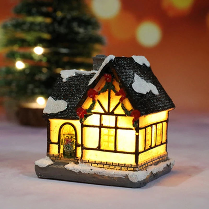 Light-Up Christmas Village House – Battery LED Resin Ornament