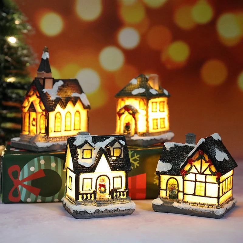 Light-Up Christmas Village House – Battery LED Resin Ornament