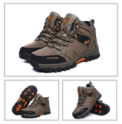 Botas de invierno y nieve impermeables de cuero dividido para hombre