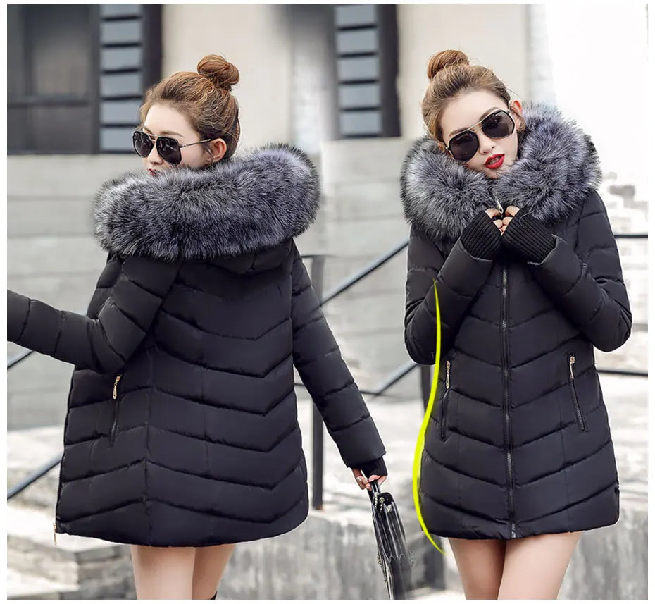 2026 New Arrival Fashion Slim Women Winter Jacket Cotton Padded Warm Thicken Ladies Coat Long Coats Parka Womens Jackets