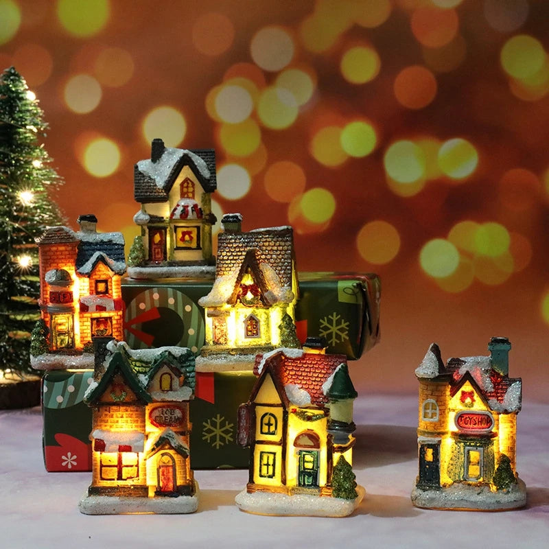 Light-Up Christmas Village House – Battery LED Resin Ornament
