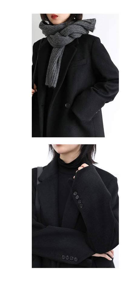 CHIC VEN Damen-Langmantel aus Wollmischung mit einem Knopf