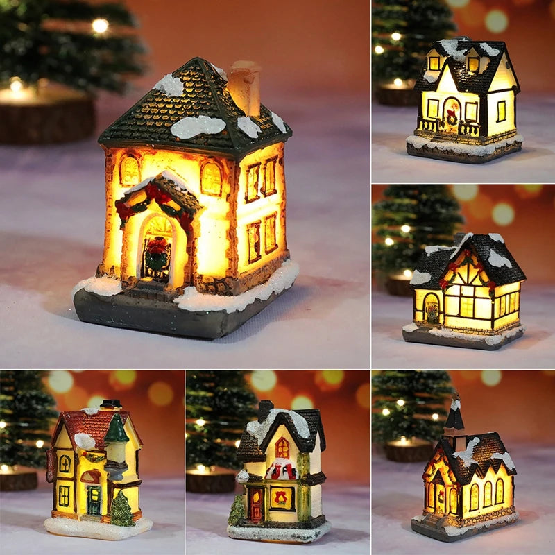 Light-Up Christmas Village House – Battery LED Resin Ornament