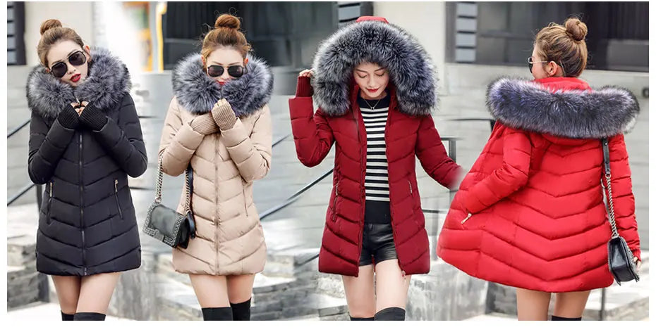 2026 New Arrival Fashion Slim Women Winter Jacket Cotton Padded Warm Thicken Ladies Coat Long Coats Parka Womens Jackets