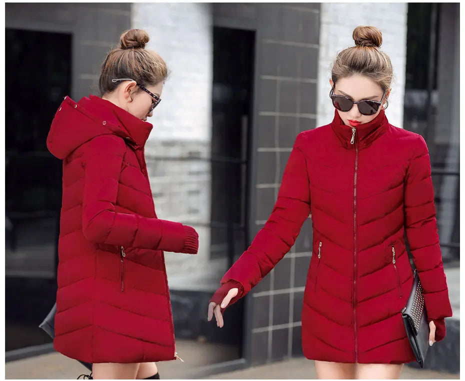 2026 New Arrival Fashion Slim Women Winter Jacket Cotton Padded Warm Thicken Ladies Coat Long Coats Parka Womens Jackets
