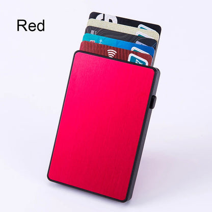 Portacarte RFID Pop-Up – Sottile custodia in alluminio, Contiene 4–6 carte