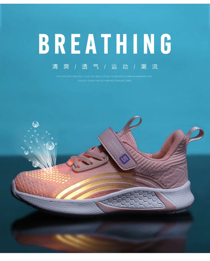 Scarpe casual da bambina, sneaker bianche in mesh, calzature estive da scuola a calzino, scarpe sportive alla moda per ragazze, scarpe da corsa autunnali