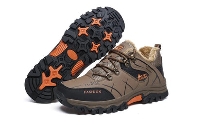 Botas de invierno y nieve impermeables de cuero dividido para hombre