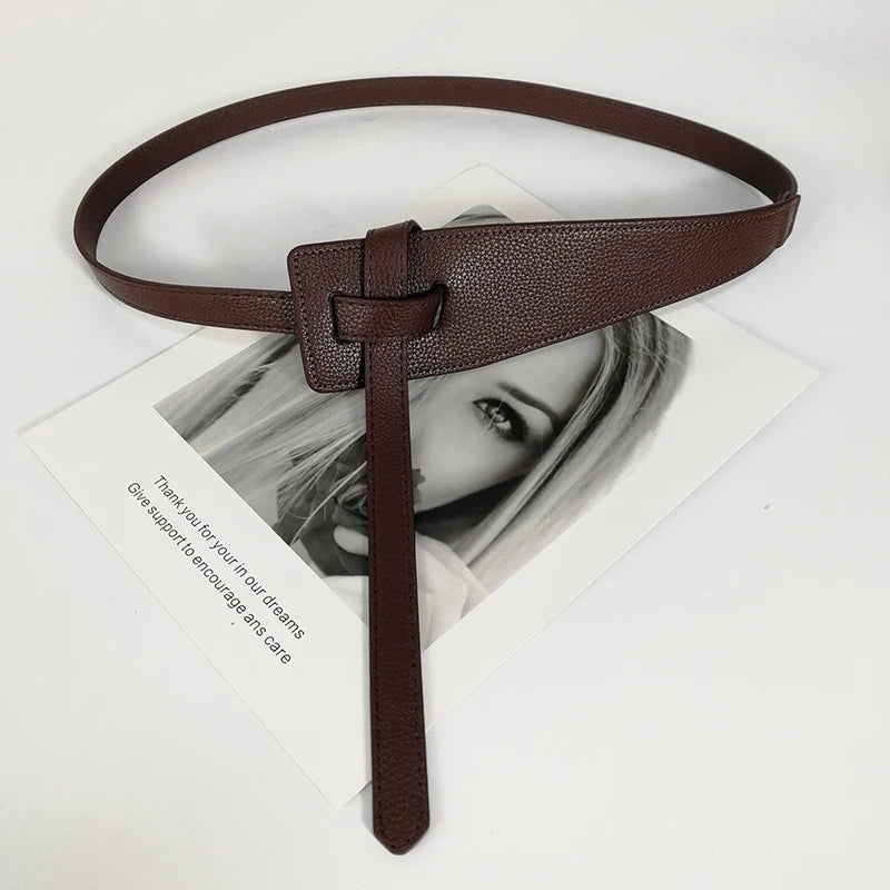 Women's Knot Tie Belt – Soft Faux Leather Coat & Dress Belt