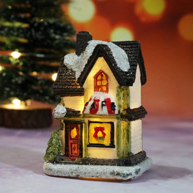 Light-Up Christmas Village House – Battery LED Resin Ornament