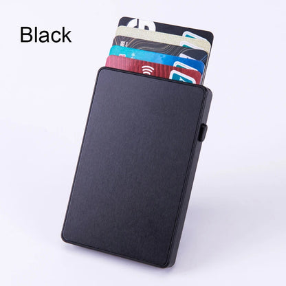 Portacarte RFID Pop-Up – Sottile custodia in alluminio, Contiene 4–6 carte