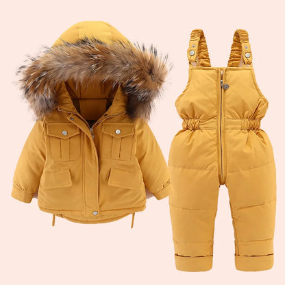 Kapuzen-Winterjacke für Kinder mit Entendaunenfüllung